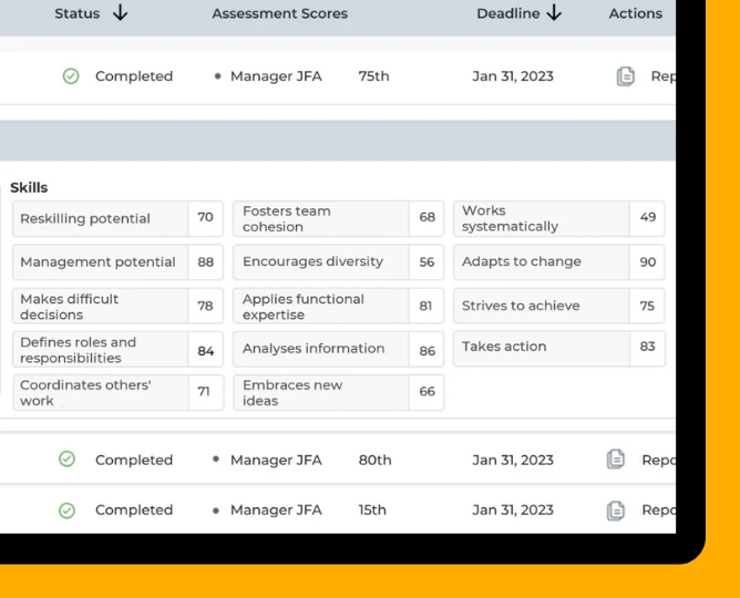 manager hiring report tablet