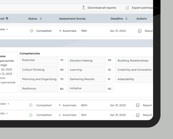tech hiring reporting tablet