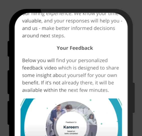 graduate hiring video feedback mobile