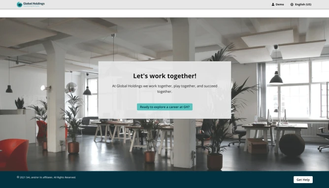 desktop screenshot of an office with a call to action saying "ready to explore a career at GH?"